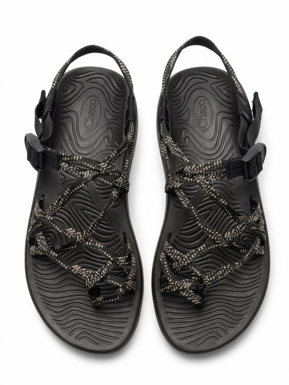 Chaco Women's Strappy Black/Tan Outdoor Sandals